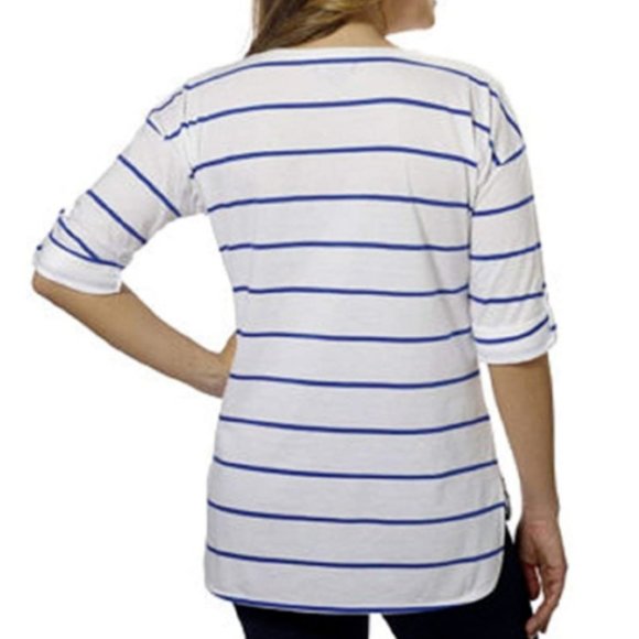 Nautica Ladies' V-Neck Top with Roll Tab Tee - Picture 2 of 4